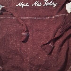 Maroon Graphic Long Sleeve Top